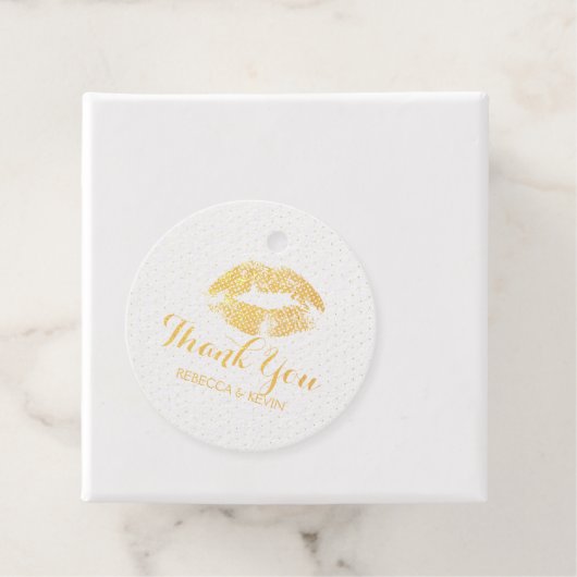 Lips kus met Dank u tekst Bedankjes Labels (Met doos)