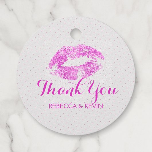 Lips kus met Dank u tekst Bedankjes Labels (Achterkant)