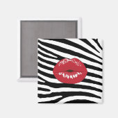 Lips kus mode glamour schoonheidsmake-up zebra magneet (Voorkant / Achterkant)