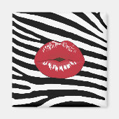 Lips kus mode glamour schoonheidsmake-up zebra magneet (Voorkant)