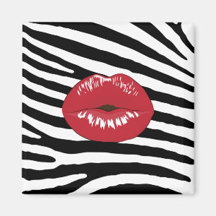 Lips kus mode glamour schoonheidsmake-up zebra magneet