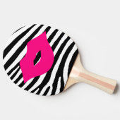 Lips kus mode schoonheidsglamour girale zebra tafeltennisbatje (Zijkant)