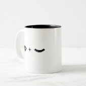 Lips + Lashes grafisch Tweekleurige Koffiemok (Voorkant links)