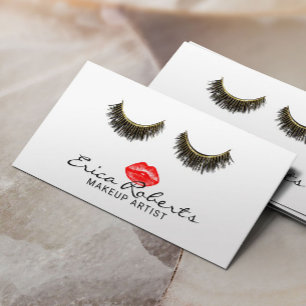 Lips & Lashes Makeup Artist Elegant Beauty Salon Visitekaartje