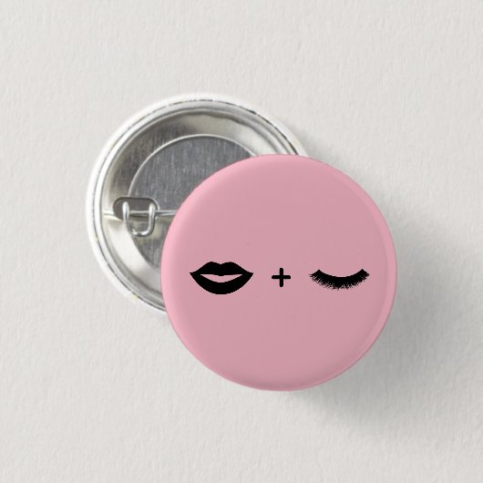 Lips + Lashes Ronde Button 3,2 Cm (Voorkant /achterkant)