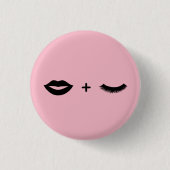 Lips + Lashes Ronde Button 3,2 Cm (Voorkant)
