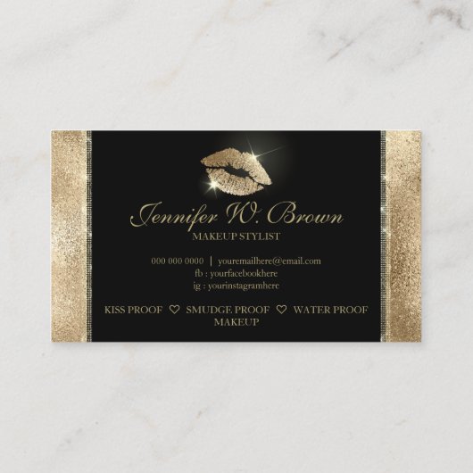 Lips Make-up elegante luxe Visitekaartje (Achterkant)