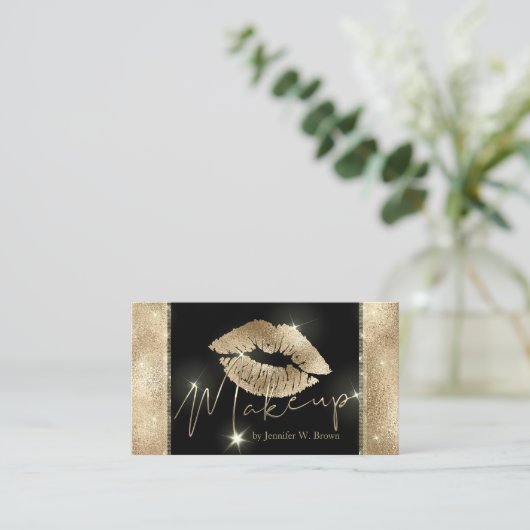 Lips Make-up elegante luxe Visitekaartje (Staand voorkant)