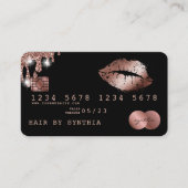 Lips make-up lippenstift Credit Kaart Styled Roos Visitekaartje (Voorkant)