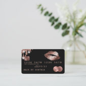Lips make-up lippenstift Credit Kaart Styled Roos  Visitekaartje (Staand voorkant)