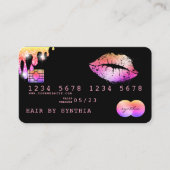 Lips make-up lippenstift Credit Kaart Styled Roos  Visitekaartje (Voorkant)