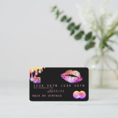 Lips make-up lippenstift Credit Kaart Styled Roos  Visitekaartje (Staand voorkant)