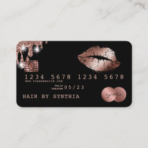 Lips make-up lipstick Creditcard styreen Roos Gold Visitekaartje