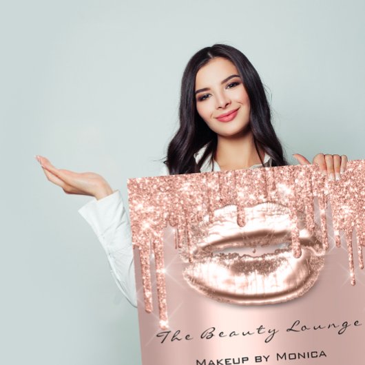 Lips Make-up Openingsuren Salon Roos Drips Glitter Poster