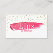 Lips Makeup Artiest Elegant Gold Confetti Stippen Visitekaartje (Voorkant)