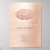 LIps Makeup Artist Glitter Roos Gold Confetti Poster (Voorkant)