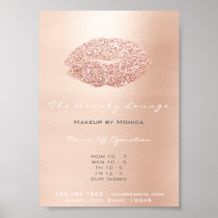 LIps Makeup Artist Glitter Roos Gold Grey Kiss Poster