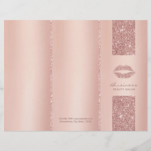 Lips Makeup Artist Roos Gold Tri Fold Bruchures
