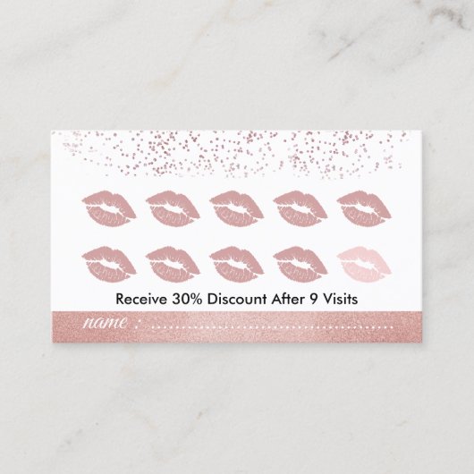 Lips Makeup Salon Loyalty Stempel Visitekaartje (Voorkant)