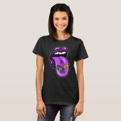 Lips Mardi Gras Carnival Purple Fleur De Lis Women T-shirt (Voorkant volledig)