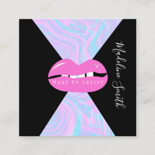 Lips Marmer Abstract Roze  Visagist   Vierkante Visitekaartje