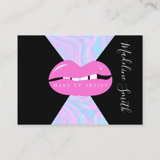 Lips Marmer Abstract Roze  Visagist  Visitekaartje (Voorkant)