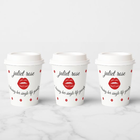 Lips Meisjesuitje Papieren Bekers (Multi)