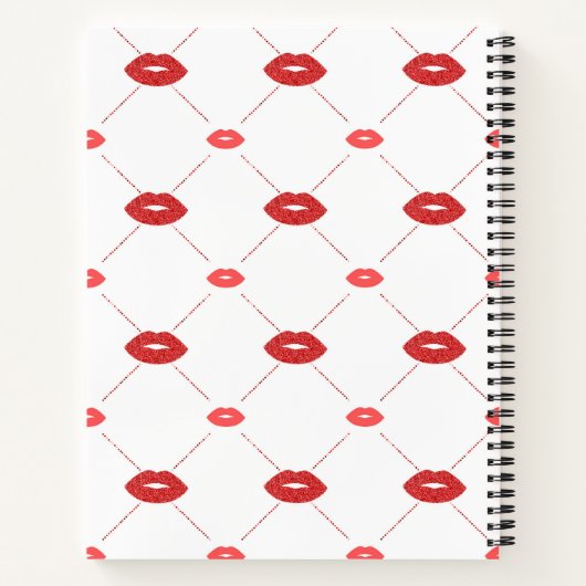 Lips met rode glitter notitieboek (Achterkant)