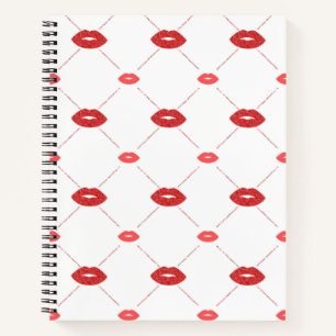 Lips met rode glitter notitieboek