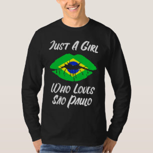 Lips Mond Love Braziliaanse Vlag Sao Paulo T-shirt
