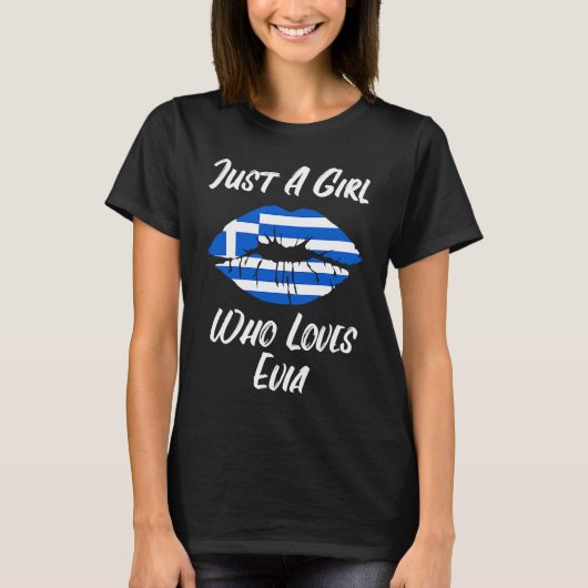 Lips Mond Love Griekse Vlag Evia T-shirt (Voorkant)