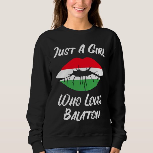 Lips Mond Love Hongaarse Vlag Balaton Trui (Voorkant)