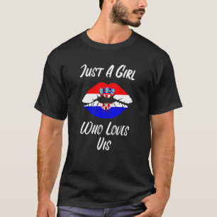 Lips Mond Love Kroatië Vlag Vis T-shirt