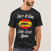 Lips Mond Love Spaanse Vlag Spanje T-shirt (Voorkant)