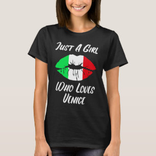 Lips Mond Mond Liefde Italiaanse Vlag Venetië T-shirt