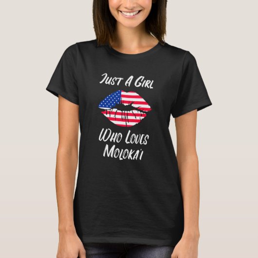Lips Mouth Love American Flag Molokai T-shirt (Voorkant)