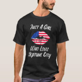 Lips Mouth Love American Flag Neptune City T-shirt (Voorkant)
