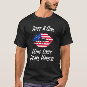 Lips Mouth Love American Flag Pearl Harbour T-shirt