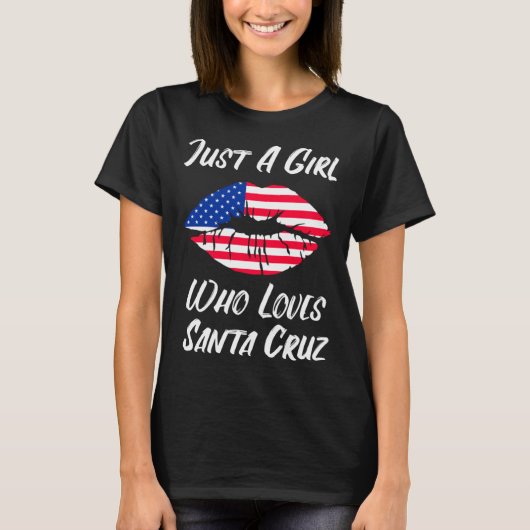Lips Mouth Love American Flag Santa Cruz T-shirt (Voorkant)