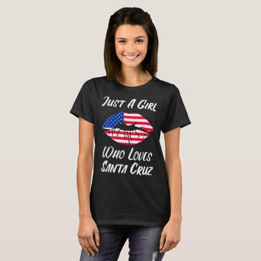 Lips Mouth Love American Flag Santa Cruz T-shirt (Voorkant volledig)