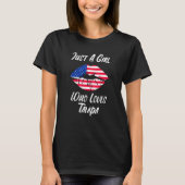 Lips Mouth Love American Flag Tampa T-shirt (Voorkant)