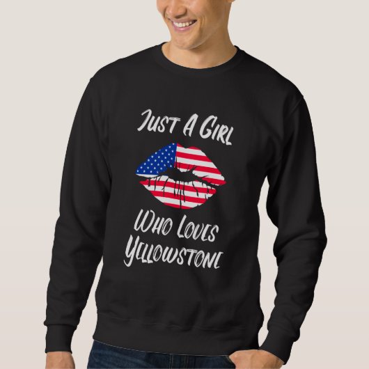 Lips Mouth Love American Flag Yellowstone Trui (Voorkant)