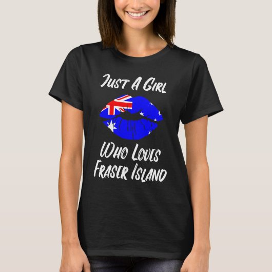 Lips Mouth Love Australian Flag Fraser Island T-shirt (Voorkant)