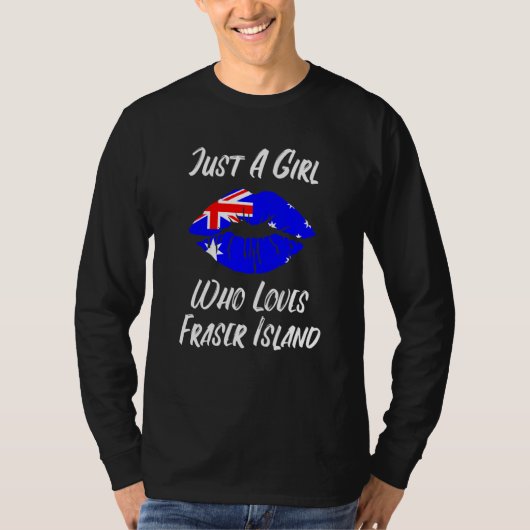 Lips Mouth Love Australian Flag Fraser Island T-shirt (Voorkant)