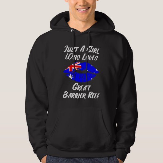 Lips Mouth Love Australian Flag Great Barrier Reef Hoodie (Voorkant)