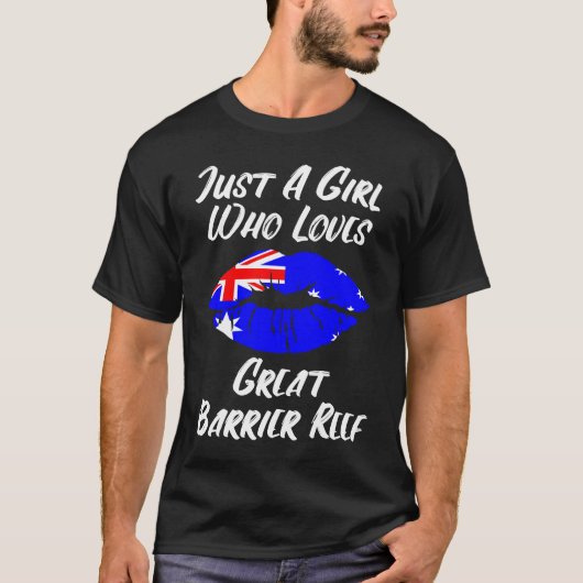 Lips Mouth Love Australian Flag Great Barrier Reef T-shirt (Voorkant)