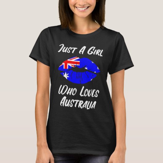 Lips Mouth Love Australian Flag T-shirt (Voorkant)