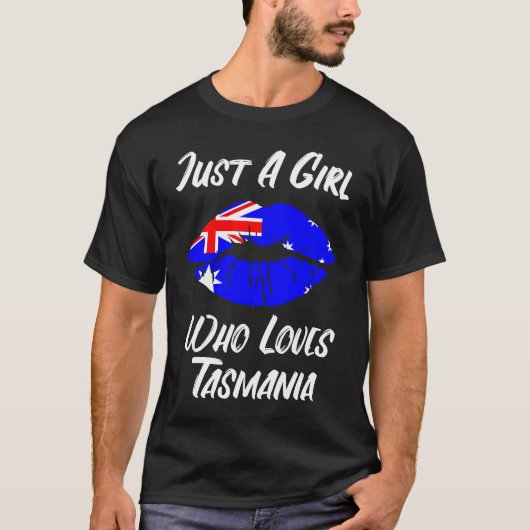 Lips Mouth Love Australian Flag Tasmania T-shirt (Voorkant)