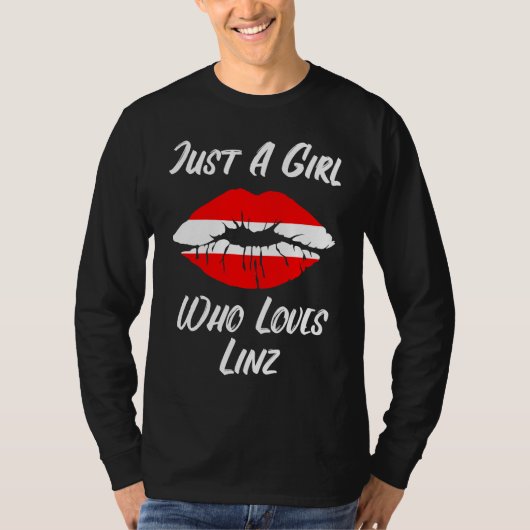 Lips Mouth Love Austria Flag Linz T-shirt (Voorkant)