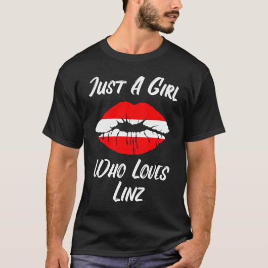 Lips Mouth Love Austria Flag Linz T-shirt (Voorkant)